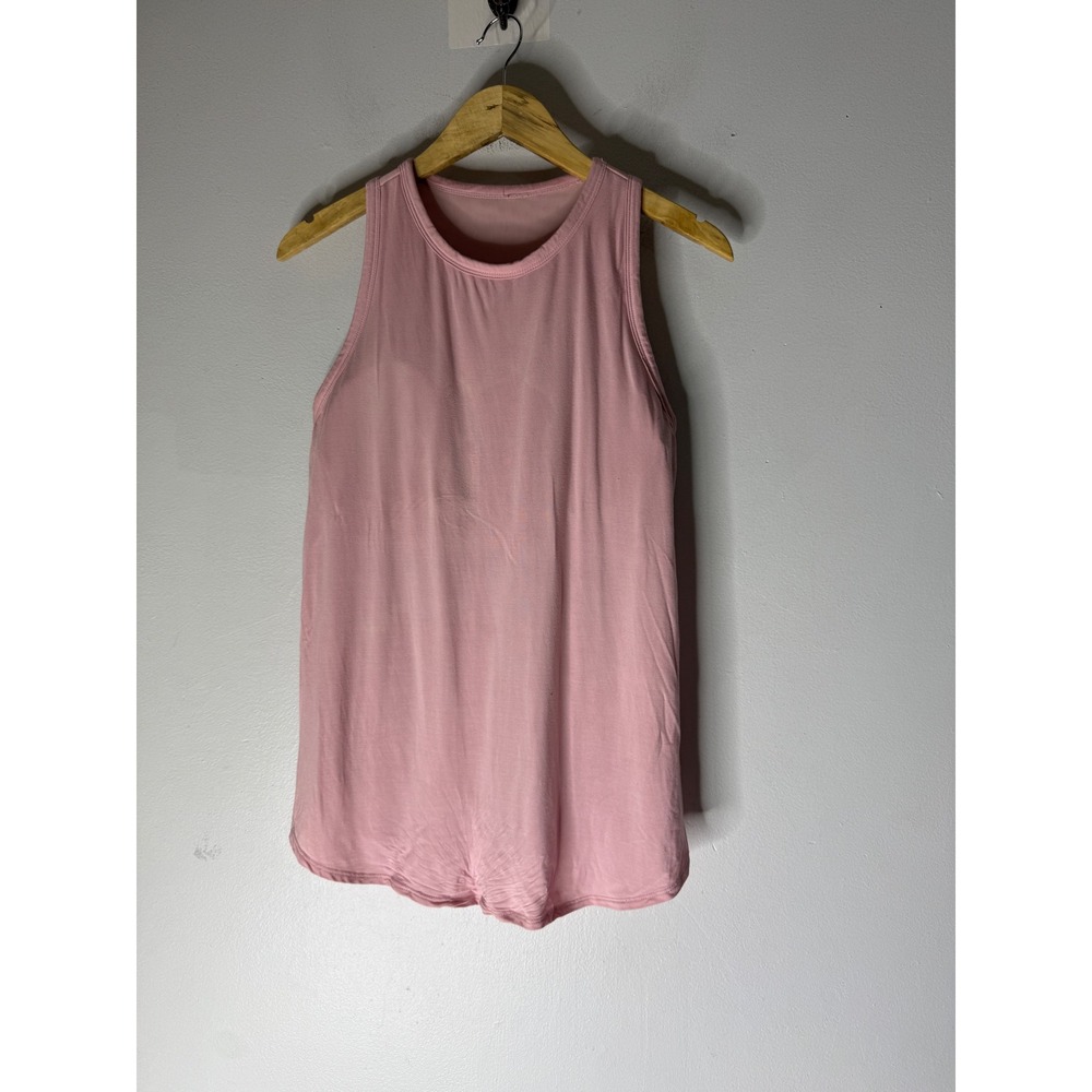 Shebird Pink Sleeveless Tank Top with Built-in Bra and Mesh Back Pleat Size 4